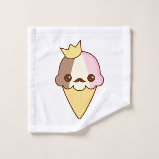 Kawaii Neapolitan Ice Cream Cone Washandje (Wasdoekje)