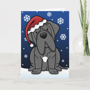 Kawaii Neapolitan Mastiff-kerstkaart Feestdagen Kaart