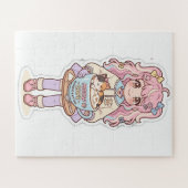 Kawaii Neko Cafe Anime Meisje Chibi Legpuzzel (Horizontaal)