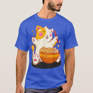 Kawaii Neko Cat Ramen Bowl Anime Japanse noedels T-shirt