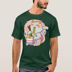 Kawaii Neko Cat Ramen Bowl Anime Japanse noedels T-shirt