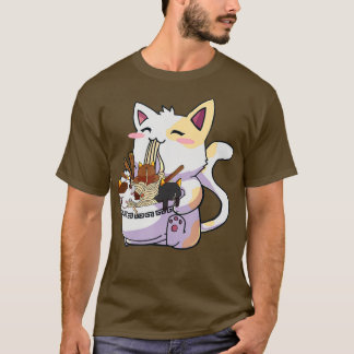 Kawaii Neko Cat Ramen Bowl Anime Japanse noedels T-shirt