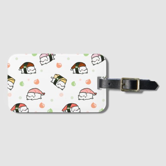 Kawaii Neko Nigiri Bagagelabel (Voorkant (horizontaal))