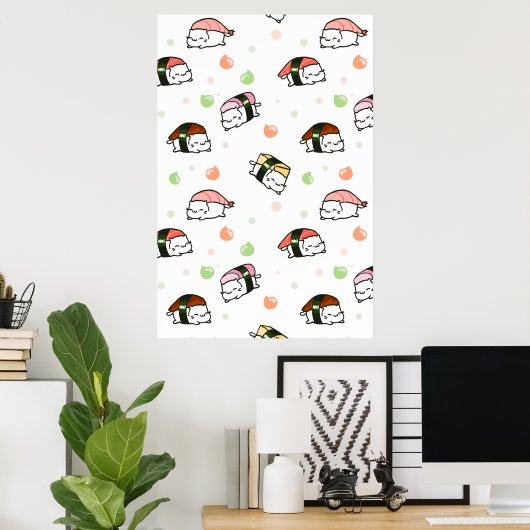 Kawaii Neko Nigiri Poster (Thuiskantoor)