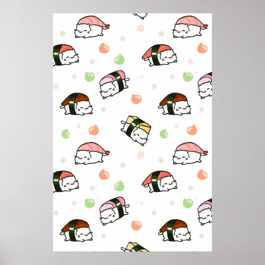 Kawaii Neko Nigiri Poster (Voorkant)