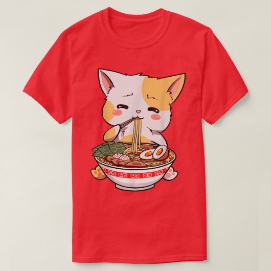 Kawaii Neko Ramen Cute Ramen Cat Japanese Noodle G T-shirt (Design voorkant)