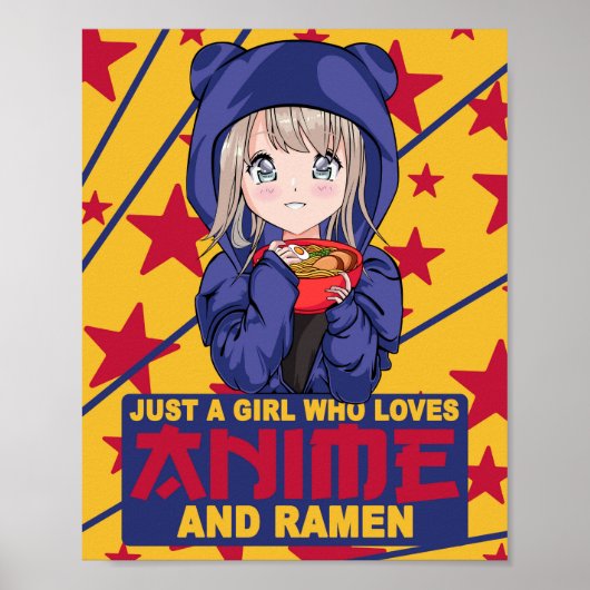 Kawaii Neko Ramen Lover - Japanse noodle Anime Poster (Voorkant)