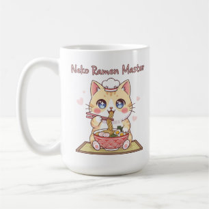 Kawaii Neko Ramen Master Schattige Kat Voedsel Che Koffiemok