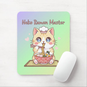 Kawaii Neko Ramen Master Schattige Kat Voedsel Che Muismat