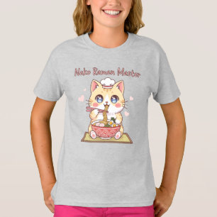 Kawaii Neko Ramen Master Schattige Kat Voedsel Che T-shirt