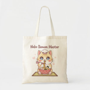 Kawaii Neko Ramen Master Schattige Kat Voedsel Che Tote Bag