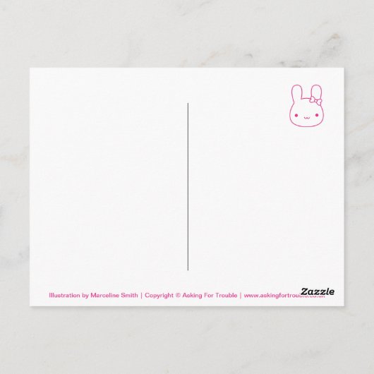 Kawaii Neon Bunny Bows Briefkaart (Achterkant)