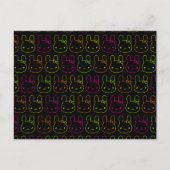 Kawaii Neon Bunny Bows Briefkaart (Voorkant)