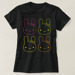 Kawaii Neon Bunny Bows T-shirt