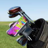 Kawaii Neon Rainbow Pigtails Bangs Anime Meisje Golfheadcover (Insitu)