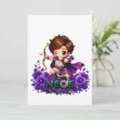 Kawaii Neos Zodiac Boogschutter Kaart (Staand voorkant)
