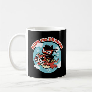 Kawaii Ninja Cat   Ride the Dragon Koffiemok