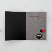 Kawaii Ninja Happy Birthday Kaart (Binnen)
