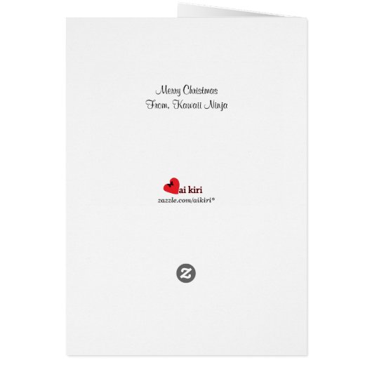 Kawaii Ninja-kerstkaart (Achterkant)