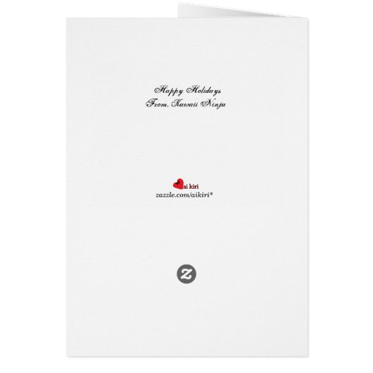 Kawaii Ninja-kerstkaart (Achterkant)