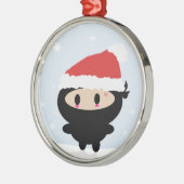 Kawaii Ninja kerstversiering Metalen Ornament (Links)