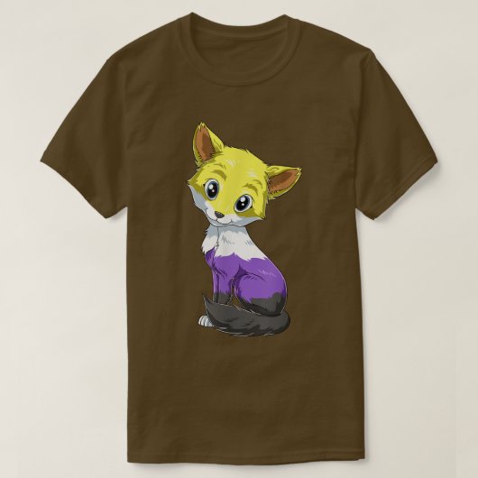 Kawaii Nonbinary en Genderqueer Fox T-Shirt (Design voorkant)