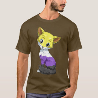 Kawaii Nonbinary en Genderqueer Fox T-Shirt