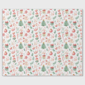 Kawaii Nordic Christmas Wrapping Paper Cadeaupapier (Vlak)