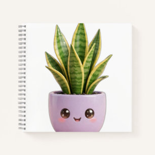 Kawaii Notebook met Slangenplant Binnenhuisplant Notitieboek