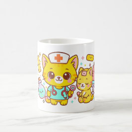 Kawaii Nurse Cat Duo Koffiemok