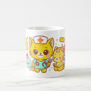Kawaii Nurse Cat Duo Koffiemok