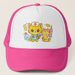 Kawaii Nurse Cat Duo Trucker Pet
