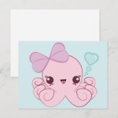Kawaii Octopus Briefkaart (Voorkant / Achterkant)