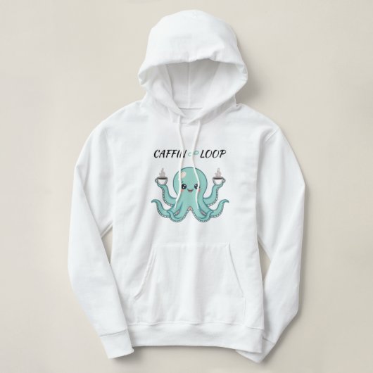 Kawaii Octopus Coffee Sweatshirt Caffin Loop Cute (Design voorkant)