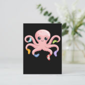 Kawaii Octopus Cute Kraken Zee Animal Briefkaart (Staand voorkant)