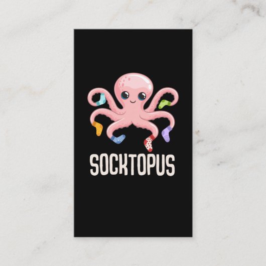 Kawaii Octopus Cute Kraken Zee Dierenvriend Visitekaartje (Voorkant)