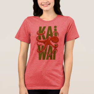 Kawaii Octopus Japanse Stijl - Rode Heather Dames' Tri-Blend Shirt