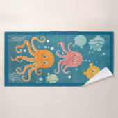 Kawaii Octopus Kunst Strandhanddoek Badhanddoek (Badhanddoek)