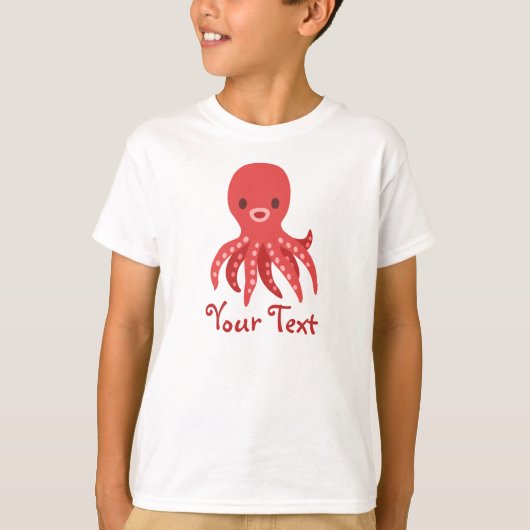 Kawaii Octopus Persoonlijke TShirt - schattig op m (Voorkant)