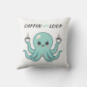 Kawaii Octopus Pillow - Caffin Loop Coffee Vibes Kussen (Achterkant)
