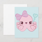 Kawaii Octopus Uitnodigingen (Voorkant / Achterkant)