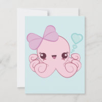 Kawaii Octopus Uitnodigingen
