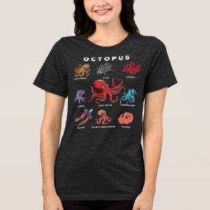 Kawaii Octopussen van de Wereld Tri-Blend Shirt