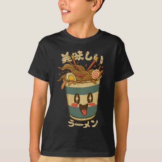 Kawaii Oishii Ramen – Cute Japanese Noodle Cup T-shirt (Voorkant)