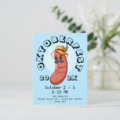 Kawaii Oktoberfest Bratwurst Briefkaart (Staand voorkant)