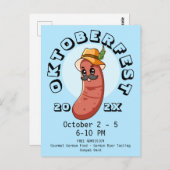 Kawaii Oktoberfest Bratwurst Briefkaart (Voorkant / Achterkant)