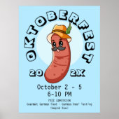 Kawaii Oktoberfest Bratwurst Poster (Voorkant)