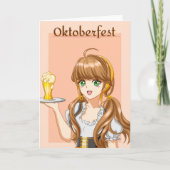 Kawaii Oktoberfest Maid with Beer Kaart (Voorkant)