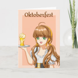 Kawaii Oktoberfest Maid with Beer Kaart