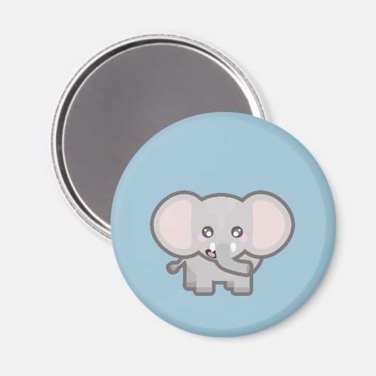 Kawaii olifant magneet (Voorkant / Achterkant)